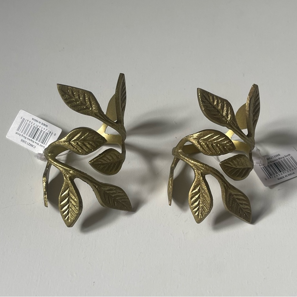 Gold Vine Napkin Rings - Set of 2